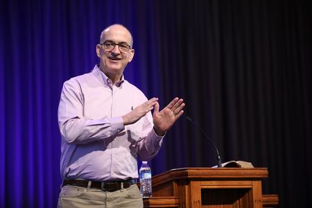 George Guthrie, Benjamin W. Perry Professor of Bible, speaks in chapel. - Photo by Kristi McMurry Woody