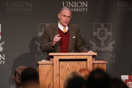 Cary Summers, president of the Museum of the Bible, speaks at the Faith in the Marketplace luncheon at the conclusion of Business Week.  - Photo by Kristi McMurry Woody