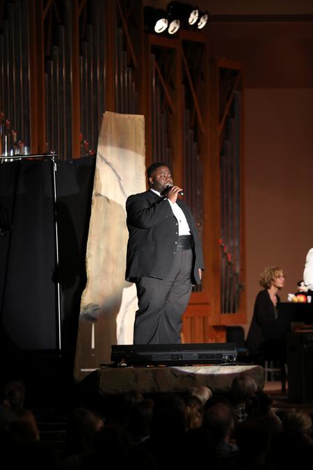Cameron Smith, music major, sings during "A Magical Night at Union." - Photo by Kristi McMurry Woody