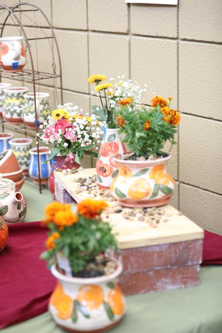 Student-made pottery is displayed at the annual Mother's Day Pottery Sale. - Photo by Kristi McMurry Woody