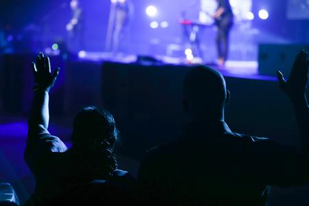 Guests worship during the MercyMe performance at the 2018 Scholarship Banquet. - Photo by Kristi McMurry Woody