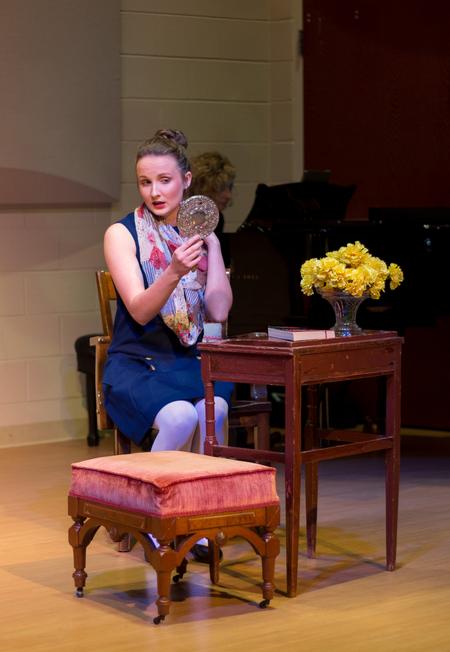 Shelby Morris, music education major, performs in Captain Lovelock. - Photo by Nikki Grim