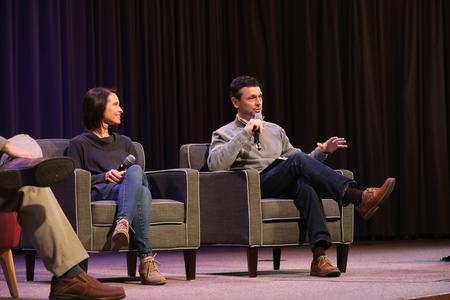 Mark and Molly Campbell speak during the Family Life Series chapel. - Photo by Sarah Palmer Goff
