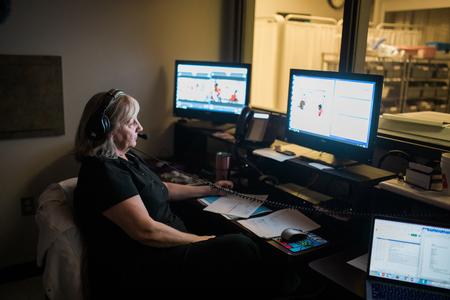 Jean Crawford, assistant nursing professor, runs a simulation on the Germantown campus. - Photo by Kristi McMurry Woody