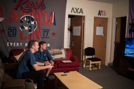 Students play some games in their dorm room. - Photo by Kristi McMurry Woody