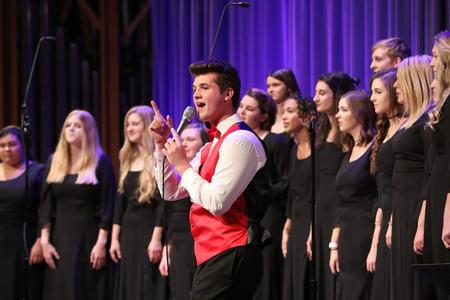 Students perform in the annual Fall Choral Concert in the chapel. - Photo by Kristi McMurry Woody