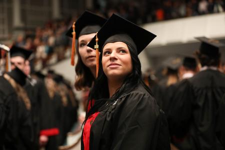 Students look for their loved ones during fall commencement services.  - Photo by Kristi McMurry Woody