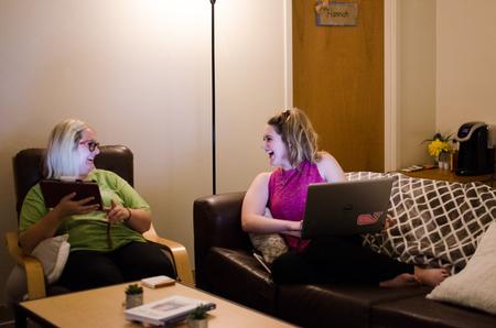 Students enjoy some free time in their dorm room. - Photo by Jess Newendyke