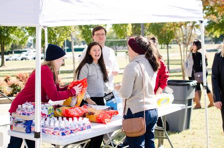 Students enjoy the Homecoming chili cook-off. - Photo by Jess Newendyke