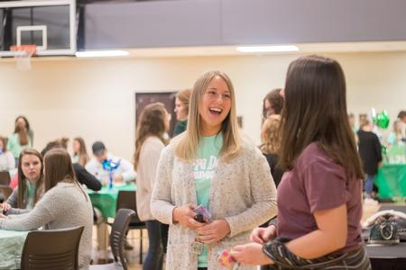 The women of Kappa Delta hold their fundraiser for the prevention of child abuse in the Bowld Student Commons. - Photo by Nikki Grim