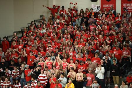 Students fill the Fred Delay Gym during a game against Lee University. - Photo by Kristi McMurry Woody
