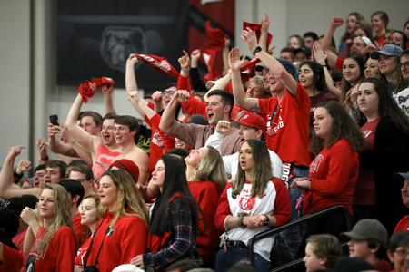 Students cheer for the Bulldogs during a basketball game against Lee University. - Photo by Kristi McMurry Woody