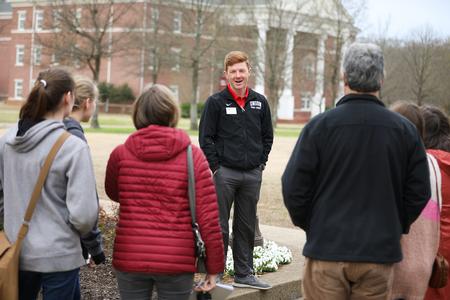 Bailey Bell, senior enrollment counselor, gives a tour during a Day at the U. - Photo by Kristi McMurry Woody