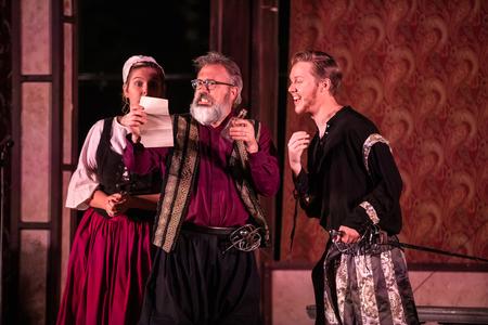 Caroline Adcock, Gavin Richardson and Jonathan Cooper perform in Twelfth Night. - Photo by Kristi McMurry Woody