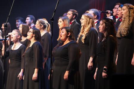 Students perform in the annual music department Christmas concert. - Photo by Sarah Palmer Goff