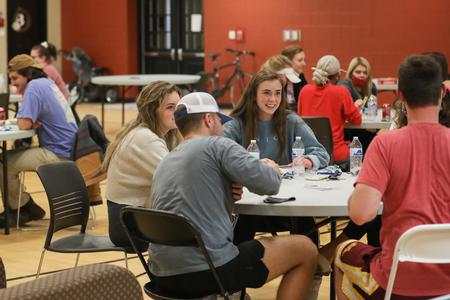 Students taking January term classes enjoy a game night in the Bowld Student Commons. - Photo by Kristi McMurry Woody