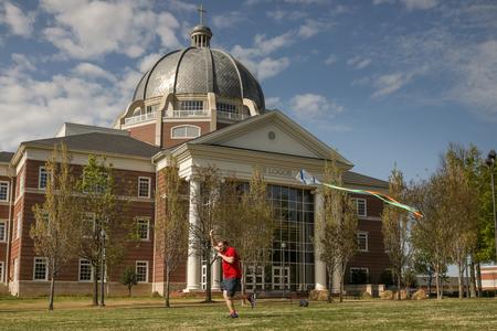 Members of SAC fly kites during a student event on the Great Lawn. - Photo by Kristi McMurry Woody