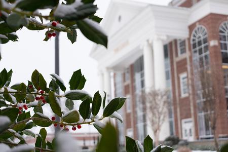 February 2021 brought a beautiful blanket of snow! Snow covered the campus, and temperatures stayed low for us to enjoy a winter wonderland for over a week. Our former student photographer, Naomi Mengel, captured this magical image during that week.