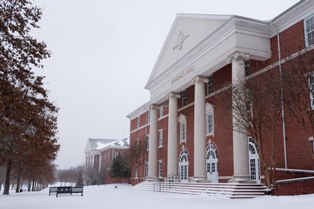 Buildings along the Great Lawn are covered in snow on a February day. - Photo by Naomi Mengel