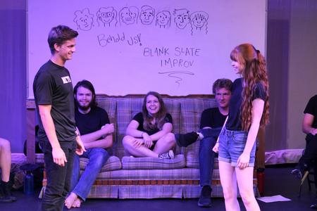 Members of Blank Slate Improv perform in the W.D. Powell Theatre. - Photo by Abigail Aspinwall