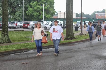 New students and their families arrive for New Student Orientation. - Photo by Kristi McMurry Woody