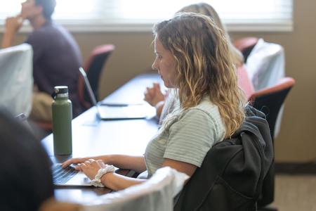 Students on the Hendersonville campus listen in class.  - Photo by Kristi McMurry Woody