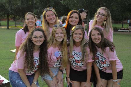 Students pose together during the Howdy Party. - Photo by Abigail Aspinwall