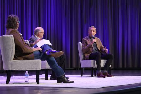 Dub Oliver, president of the university, speaks on a panel in chapel about his experience in the role of university president. - Photo by Kristi McMurry Woody