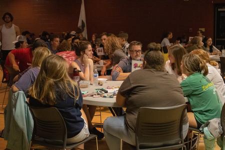 Students enjoy a night of trivia during Res Life's Trivium in the Bowld Student Commons.  - Photo by Abigail Aspinwall