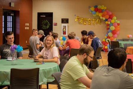 Students enjoy the Kappa Delta fundraiser "Quesadillas with KD" in the Bowld Student Commons. - Photo by Abigail Aspinwall