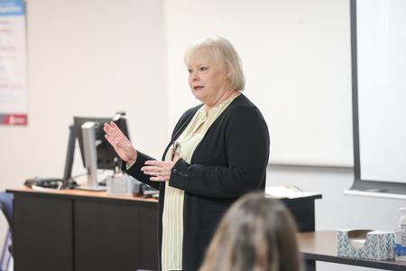 10/11/21 - Melessia Mathis, assistant professor of education, gives a lecture in class. - Kristi McMurry Woody