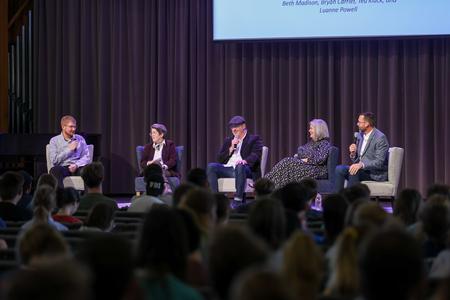 10/1/21 - Joe Ball leads a panel about the local church during chapel. - Kristi McMurry Woody