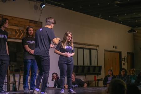 Students perform in the last Blank Slate Improve show of the semester.  - Photo by Faith Orr