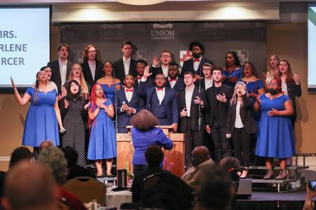 Lane College joins Proclamation in a performance during the Black Heritage Month Celebration. - Photo by Kristi McMurry Woody