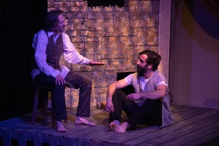 Caleb Atkins and Blake Staples ('00) perform in the theatre's performance of "The Count of Monte Cristo." - Photo by Abigail Aspinwall