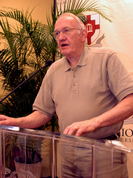 Biblical scholar Gordon Fee was the plenary speaker at the <i>For All It's Worth</i> Bible conference held at Union April 15-16.  - Photo by Morris Abernathy