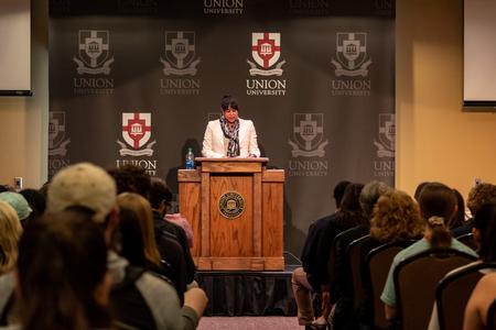 Natasha Trethewey, Pulitzer Prize Winner and Poet Laureate of Mississippi, read from her new memoir,  "Memorial Drive," during the Department of English's Annual Reading Series. - Photo by Lyla Dietz