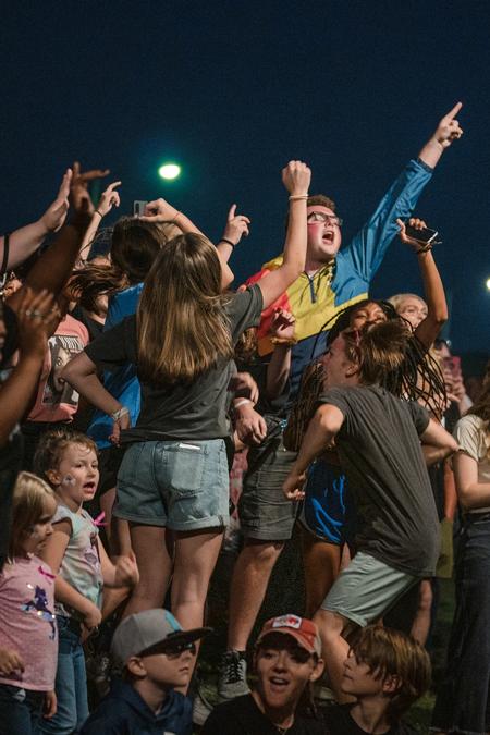 Students dance as David Crowder performs a special concert at Union University, as part of Union's bicentennial kick-off celebration. - Photo by Kristi McMurry Woody