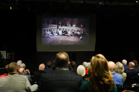 2/3/23 - Special guests gathered in W.D. Powell Theater to watch a premiere screening of Union's bicentennial history documentary during the Founders Day celebration. The documentary was produced by Scott Lancaster, Union's multimedia producer. - Suzanne Rhodes