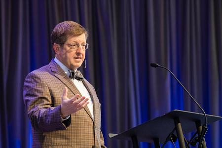 Ray Van Neste, dean for the School of Theology and Missions, speaks in a Word Series chapel from Mark 1:1-13. - Photo by Abigail Aspinwall