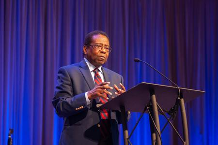 Frank Anderson, associate professor of ministry and missions, speaks in a Word Series chapel from Mark 3:6-6:6. - Photo by Lauren Steed
