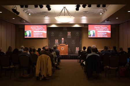 Timothy George, research professor of divinity and founding dean of the Beeson Divinity School, was the speaker for the 2023 David and Lanese Dockery Lectures on Baptist Thought and Heritage. He spoke on "Having Bought Truth Dear: Thomas Helwys, Roger Williams, and the Travail of Religious Freedom." - Photo by Lyla Dietz