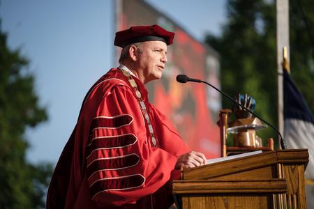 President Dub Oliver welcomes guests to Spring Graduation. - Photo by Kristi McMurry Woody