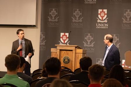 9/18/23 - Political science faculty Seth Brake and Sean Evans led a discussion on Constitution Day about the Trump indictments and their impact on American democracy. - Abigail Aspinwall