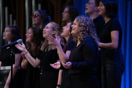 The Worship Choir leads in worship during their fall concert. - Photo by Kristi McMurry Woody