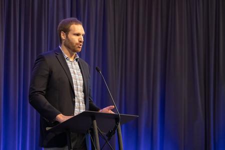 11/8/23 - Phil Davignon, chair and associate professor of sociology, speaks to students on identity and character during a chapel service. - Abigail Aspinwall