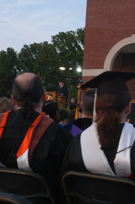 Senior class president Brandon Nelms addresses his class. - Photo by Brad Moore