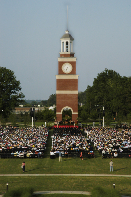 The Great Lawn was the site of the 2005 spring graduation. - Photo by Kathleen Murray