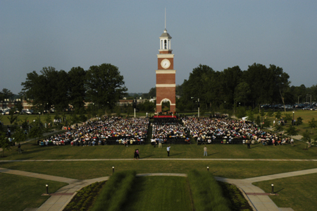 The Great Lawn was the site of the 2005 spring graduation. - Photo by Kathleen Murray