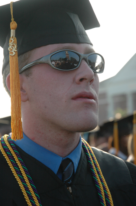 Learning foundations graduate Nathan Orr reflects on his time at Union during spring graduation. - Photo by Kristen Nicole Sayres